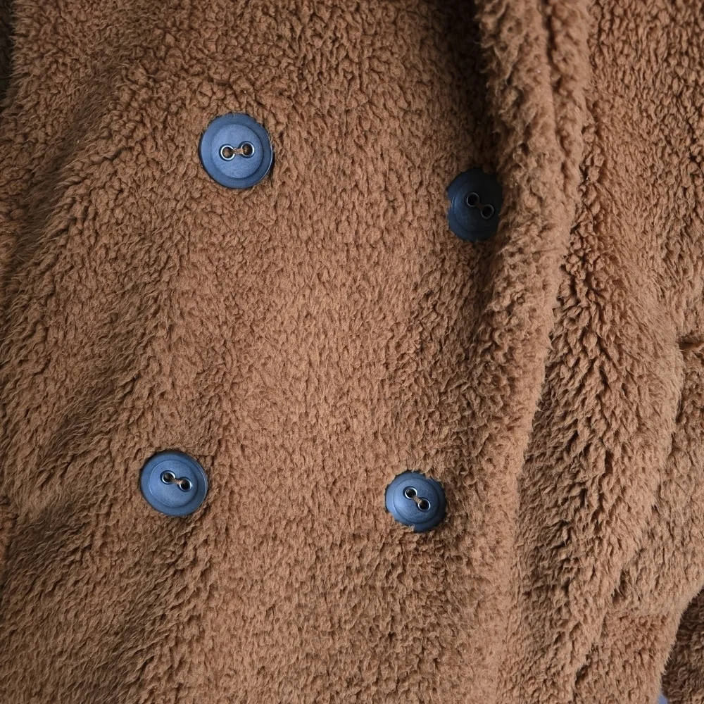 Free People Notched Teddy Peacoat, Size L - Picture 13 of 13